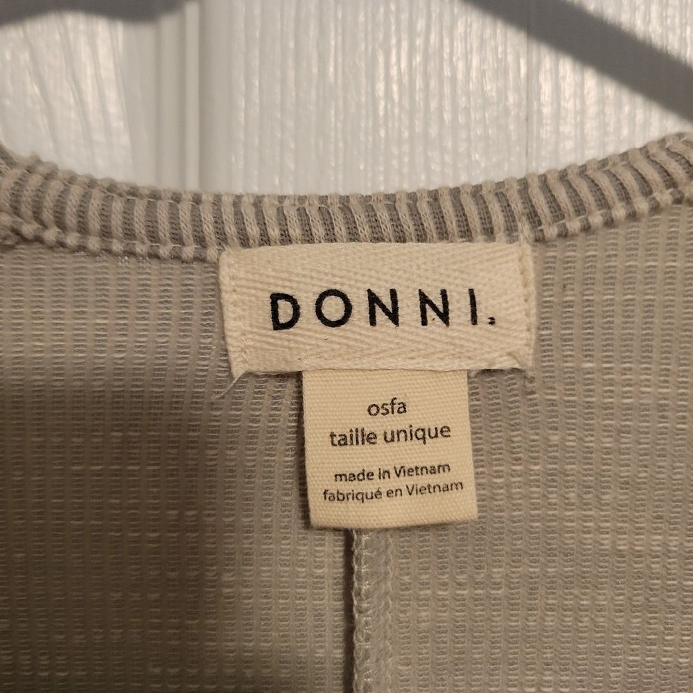 Donni Anthropologie Stripe Ribbed Gray Cardigan One Size Fits Most Oversized - Picture 4 of 5